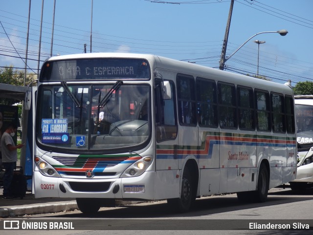 Auto Ônibus Santa Maria Transporte e Turismo 02077 na cidade de Natal, Rio Grande do Norte, Brasil, por Elianderson Silva. Número da foto: #8843741.