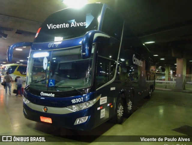 Viação Cometa 18307 na cidade de Belo Horizonte, Minas Gerais, Brasil, por Vicente de Paulo Alves. ID da foto: 8846154.