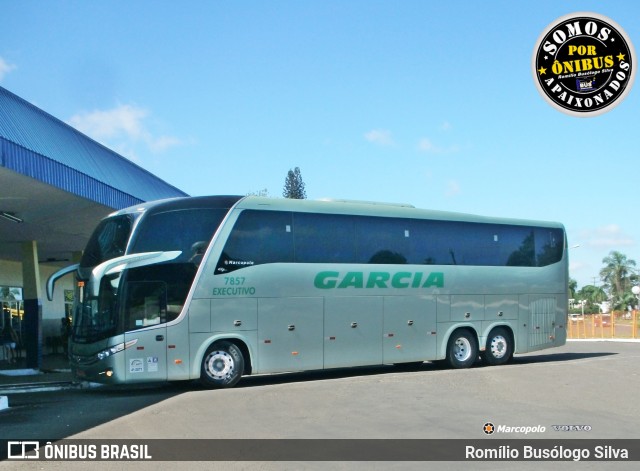 Viação Garcia 7857 na cidade de Rolândia, Paraná, Brasil, por Romílio Busólogo Silva . ID da foto: 8847307.