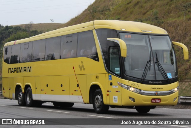 Viação Itapemirim 60071 na cidade de Piraí, Rio de Janeiro, Brasil, por José Augusto de Souza Oliveira. ID da foto: 8844648.