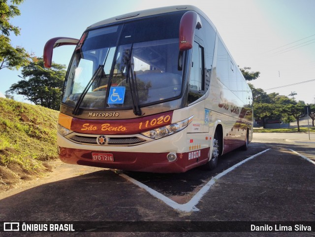 Viação São Bento Ribeirão Preto 11020 na cidade de Franca, São Paulo, Brasil, por Danilo Lima Silva. Número da foto: #8849321.