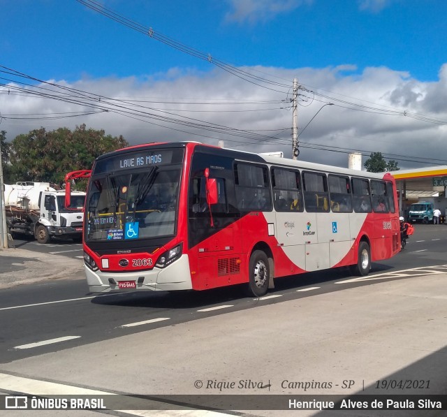 Itajaí Transportes Coletivos 2063 na cidade de Campinas, São Paulo, Brasil, por Henrique Alves de Paula Silva. Número da foto: #8847466.