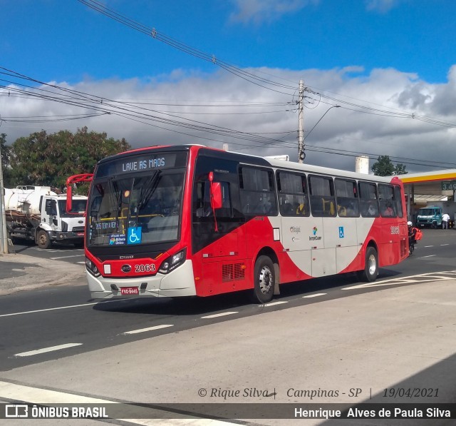 Itajaí Transportes Coletivos 2063 na cidade de Campinas, São Paulo, Brasil, por Henrique Alves de Paula Silva. ID da foto: 8847466.