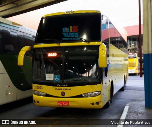 Viação Itapemirim 10703 na cidade de Rio de Janeiro, Rio de Janeiro, Brasil, por Vicente de Paulo Alves. ID da foto: 8849602.