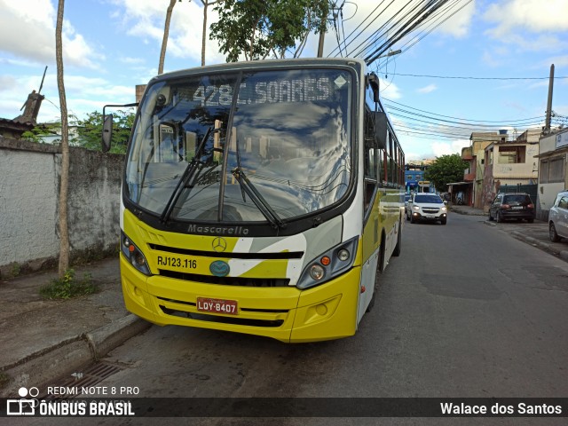 Viação Nilopolitana RJ 123.116 na cidade de Nilópolis, Rio de Janeiro, Brasil, por Walace dos Santos. ID da foto: 8847582.