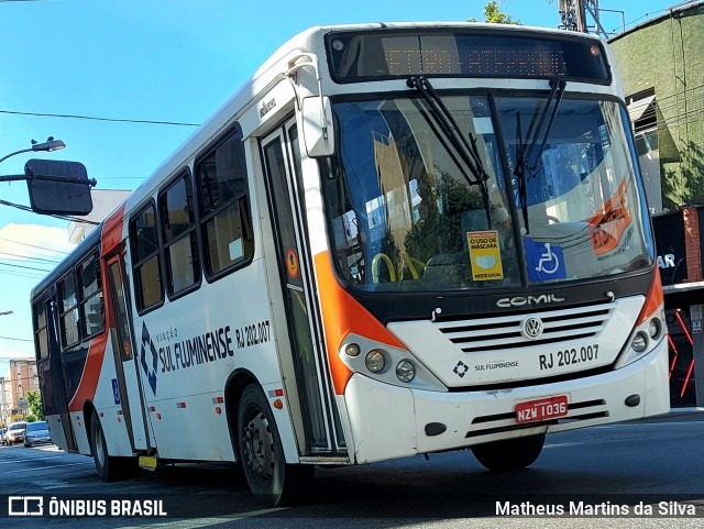 Viação Sul Fluminense RJ 202.007 na cidade de Volta Redonda, Rio de Janeiro, Brasil, por Matheus Martins da Silva. Número da foto: #8852618.