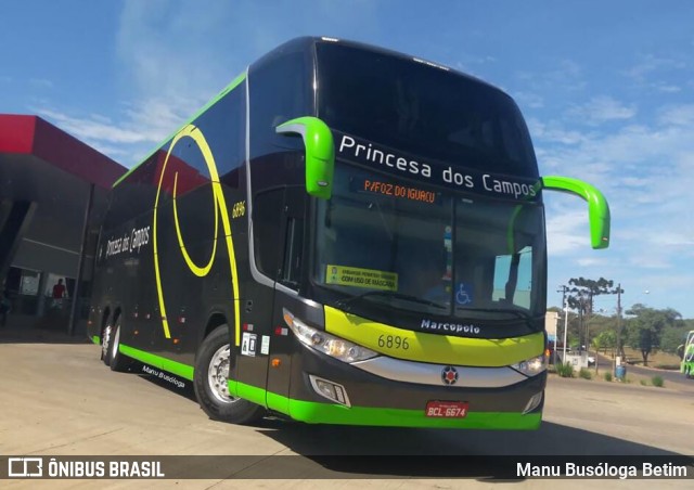 Expresso Princesa dos Campos 6896 na cidade de Cantagalo, Paraná, Brasil, por Manu Busóloga Betim. Número da foto: #8851622.