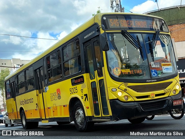 Viação Cidade do Aço 5005 na cidade de Volta Redonda, Rio de Janeiro, Brasil, por Matheus Martins da Silva. Número da foto: #8852260.