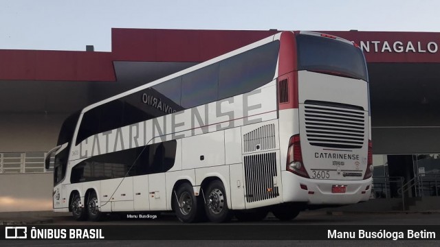 Auto Viação Catarinense 3605 na cidade de Cantagalo, Paraná, Brasil, por Manu Busóloga Betim. ID da foto: 8851578.