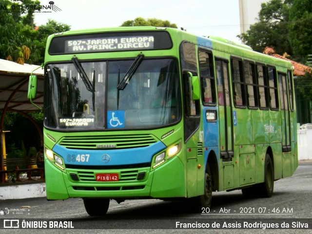 Taguatur - Taguatinga Transporte e Turismo 03467 na cidade de Teresina, Piauí, Brasil, por Francisco de Assis Rodrigues da Silva. ID da foto: 8854940.