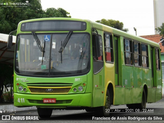 Transcol Transportes Coletivos 04411 na cidade de Teresina, Piauí, Brasil, por Francisco de Assis Rodrigues da Silva. ID da foto: 8854935.