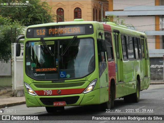 Viação Santana 02790 na cidade de Teresina, Piauí, Brasil, por Francisco de Assis Rodrigues da Silva. Número da foto: #8854931.
