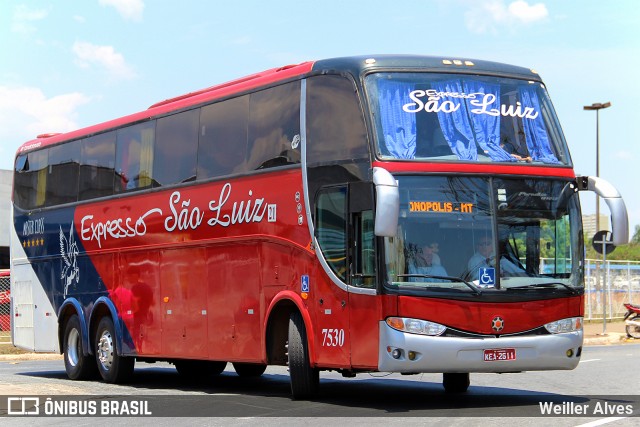 Expresso São Luiz 7530 na cidade de Goiânia, Goiás, Brasil, por Weiller Alves. Número da foto: #8855759.