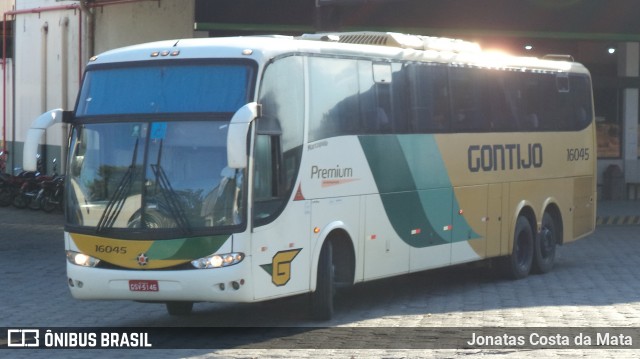 Empresa Gontijo de Transportes 16045 na cidade de Governador Valadares, Minas Gerais, Brasil, por Jonatas Costa da Mata. Número da foto: #8858234.