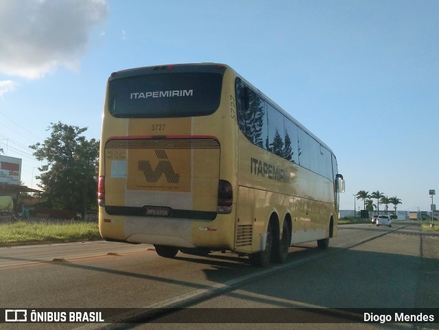 Viação Itapemirim 5727 na cidade de Santo Antônio de Jesus, Bahia, Brasil, por Diogo Mendes. Número da foto: #8861033.