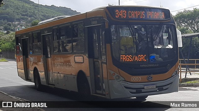 Companhia Carris Porto-Alegrense 0003 na cidade de Porto Alegre, Rio Grande do Sul, Brasil, por Max Ramos. Número da foto: #8863091.