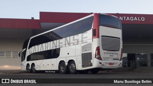 Auto Viação Catarinense 3605 na cidade de Cantagalo, Paraná, Brasil, por Manu Busóloga Betim. ID da foto: 8862859.