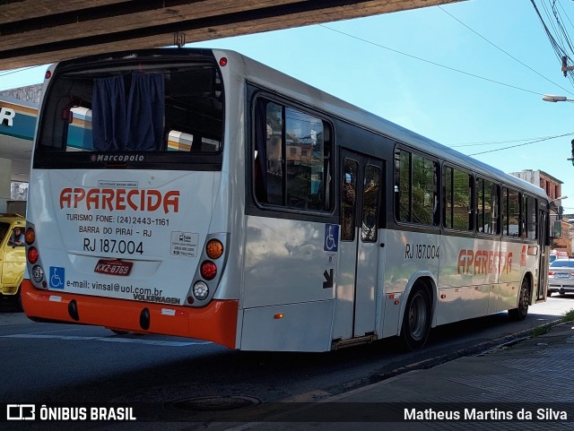 VINSAL - Viação Nossa Senhora Aparecida RJ 187.004 na cidade de Volta Redonda, Rio de Janeiro, Brasil, por Matheus Martins da Silva. ID da foto: 8865326.