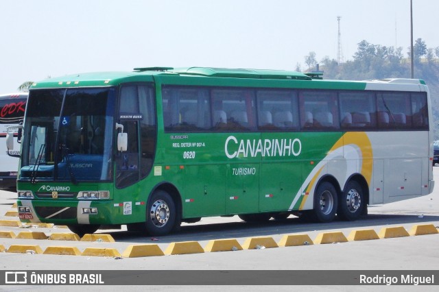 Viação Canarinho 0620 na cidade de Aparecida, São Paulo, Brasil, por Rodrigo Miguel. ID da foto: 8787946.