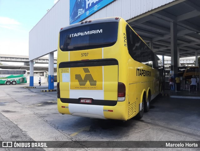 Viação Itapemirim 5707 na cidade de Rio de Janeiro, Rio de Janeiro, Brasil, por Marcelo Horta. Número da foto: #8790957.