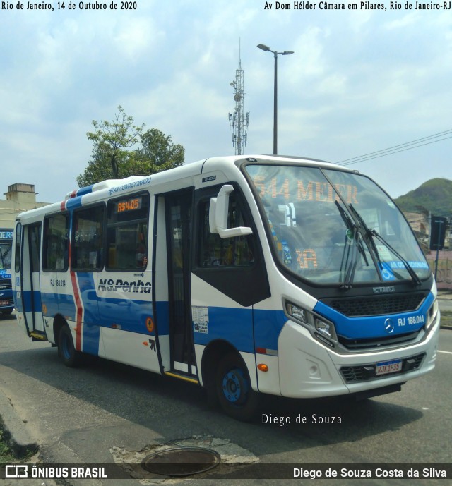 Viação Nossa Senhora da Penha RJ 188.014 na cidade de Rio de Janeiro, Rio de Janeiro, Brasil, por Diego de Souza Costa da Silva. ID da foto: 8790124.