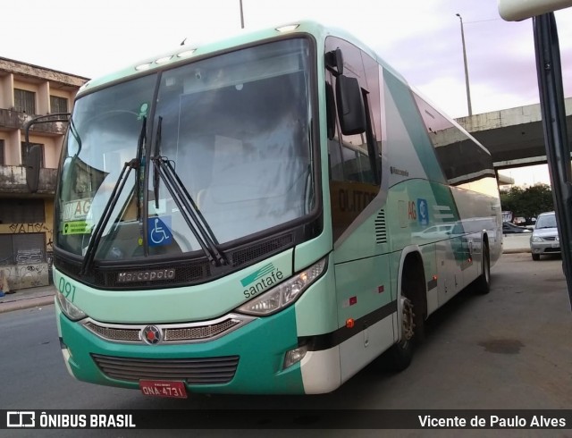 Santa Fé Transportes 091 na cidade de Belo Horizonte, Minas Gerais, Brasil, por Vicente de Paulo Alves. ID da foto: 8792445.