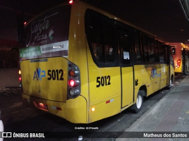 AVP - Auto Viação Paraíso 5012 na cidade de Aracaju, Sergipe, Brasil, por Matheus dos Santos. Número da foto: #8795588.