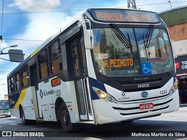 Viação Sul Fluminense 1233 na cidade de Volta Redonda, Rio de Janeiro, Brasil, por Matheus Martins da Silva. ID da foto: 8795362.