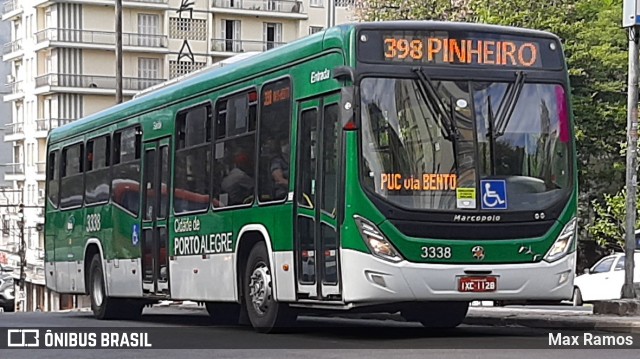 Sudeste Transportes Coletivos 3338 na cidade de Porto Alegre, Rio Grande do Sul, Brasil, por Max Ramos. Número da foto: #8794834.