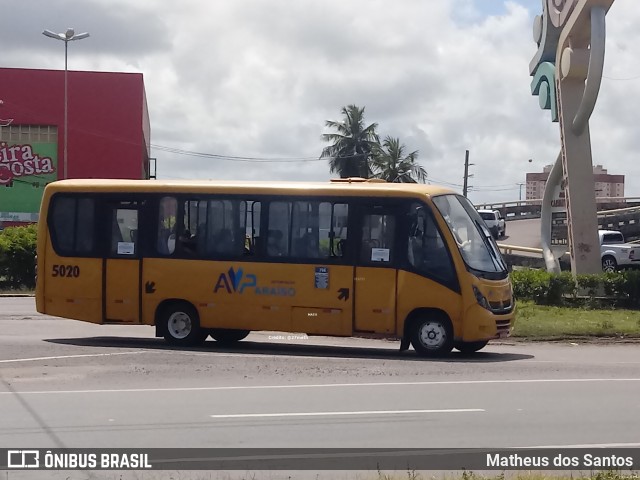 AVP - Auto Viação Paraíso 5020 na cidade de Aracaju, Sergipe, Brasil, por Matheus dos Santos. ID da foto: 8795918.