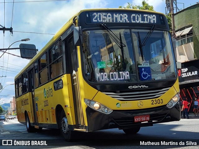 Viação Elite 2303 na cidade de Volta Redonda, Rio de Janeiro, Brasil, por Matheus Martins da Silva. ID da foto: 8795347.