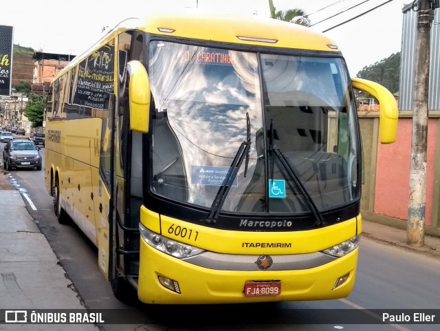 Viação Itapemirim 60011 na cidade de Manhuaçu, Minas Gerais, Brasil, por Paulo Eller. Número da foto: #8795583.