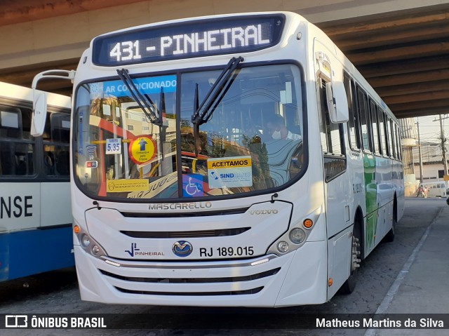 Viação Pinheiral RJ 189.015 na cidade de Volta Redonda, Rio de Janeiro, Brasil, por Matheus Martins da Silva. ID da foto: 8795302.