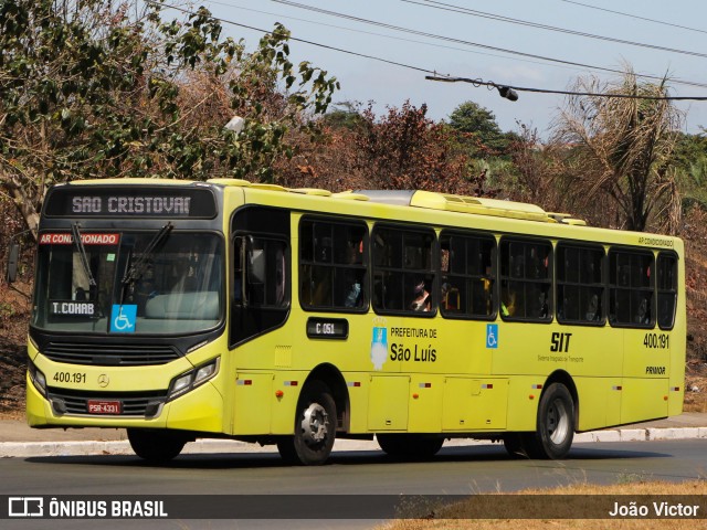 Viação Primor 400.191 na cidade de São Luís, Maranhão, Brasil, por João Victor. ID da foto: 8799733.