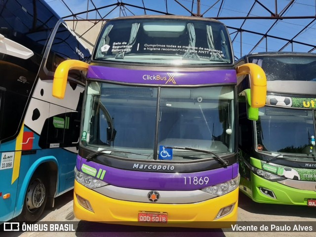 UTIL - União Transporte Interestadual de Luxo 11869 na cidade de Rio de Janeiro, Rio de Janeiro, Brasil, por Vicente de Paulo Alves. Número da foto: #8798608.