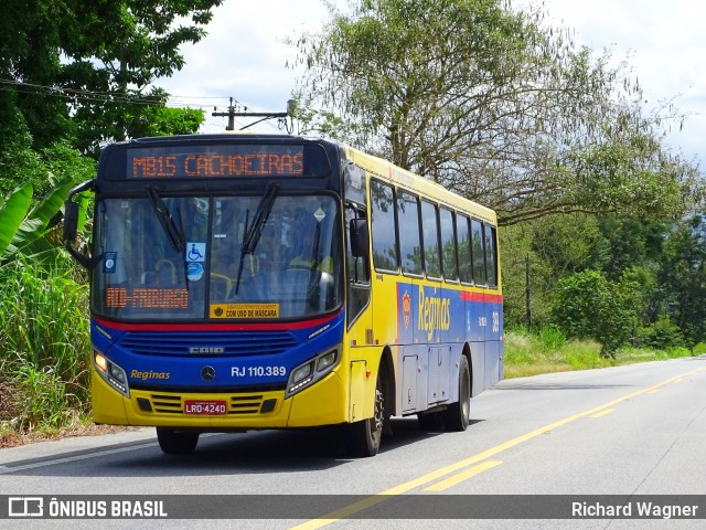 Auto Viação Reginas RJ 110.389 na cidade de Cachoeiras de Macacu, Rio de Janeiro, Brasil, por Richard Wagner. ID da foto: 8799584.