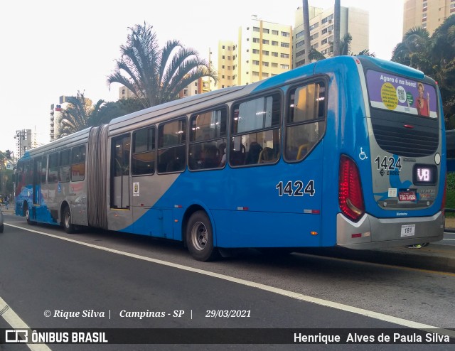 VB Transportes e Turismo 1424 na cidade de Campinas, São Paulo, Brasil, por Henrique Alves de Paula Silva. Número da foto: #8801040.