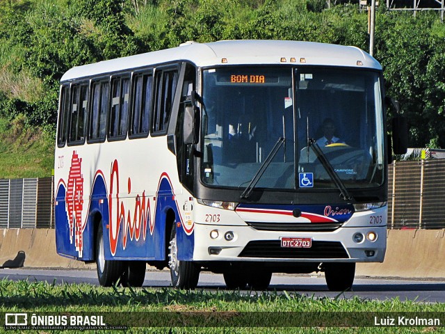 Turismo e Fretamento Orion Transportes 2703 na cidade de Aparecida, São Paulo, Brasil, por Luiz Krolman. ID da foto: 8868058.