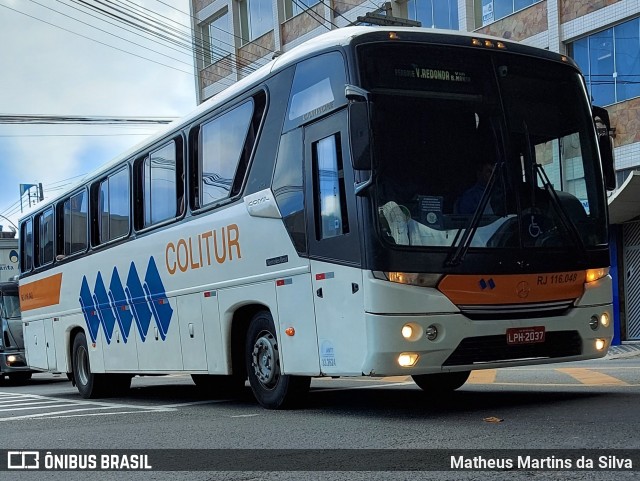 Colitur Transportes Rodoviários RJ 116.048 na cidade de Volta Redonda, Rio de Janeiro, Brasil, por Matheus Martins da Silva. ID da foto: 8868612.