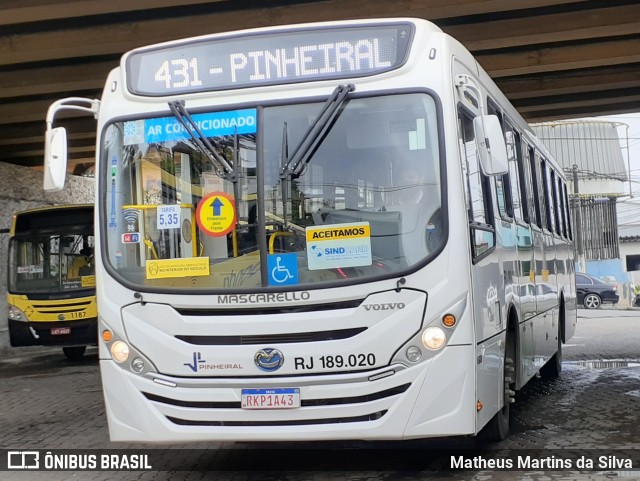 Viação Pinheiral RJ 189.020 na cidade de Volta Redonda, Rio de Janeiro, Brasil, por Matheus Martins da Silva. ID da foto: 8892190.