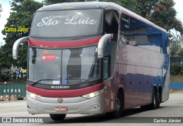 Expresso São Luiz 7780 na cidade de Goiânia, Goiás, Brasil, por Carlos Júnior. Número da foto: #8893504.