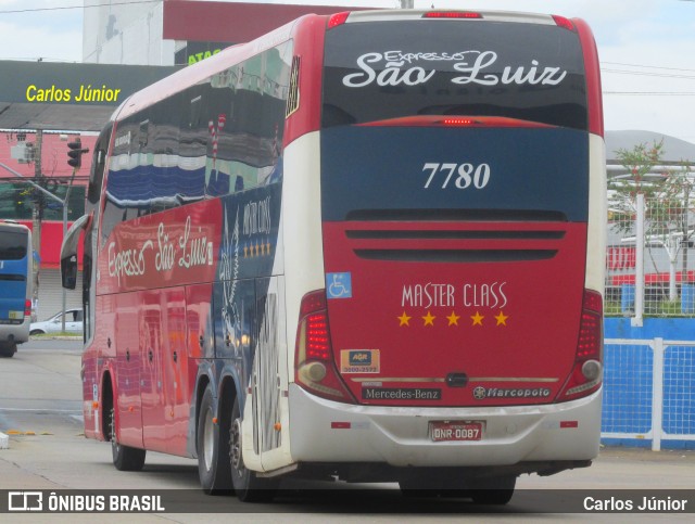Expresso São Luiz 7780 na cidade de Goiânia, Goiás, Brasil, por Carlos Júnior. Número da foto: #8893500.