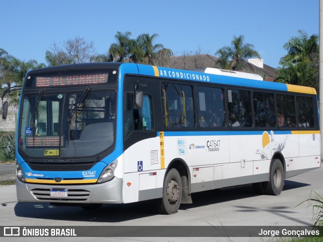 Viação Redentor C47647 na cidade de Rio de Janeiro, Rio de Janeiro, Brasil, por Jorge Gonçalves. ID da foto: 8894575.