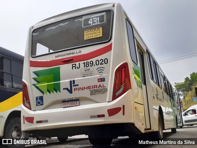 Viação Pinheiral RJ 189.020 na cidade de Volta Redonda, Rio de Janeiro, Brasil, por Matheus Martins da Silva. Número da foto: #8892187.