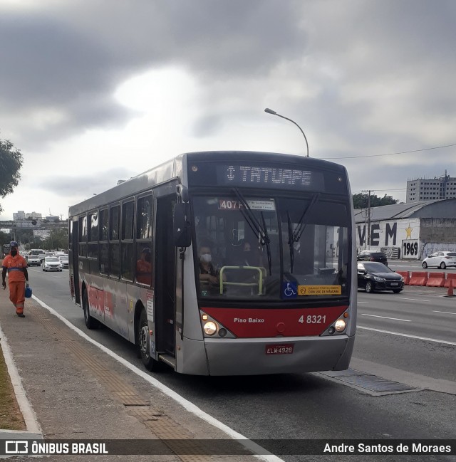 Express Transportes Urbanos Ltda 4 8321 na cidade de São Paulo, São Paulo, Brasil, por Andre Santos de Moraes. ID da foto: 8896173.