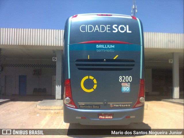 Viação Cidade Sol 8200 na cidade de Irecê, Bahia, Brasil, por Mario dos Santos Nogueira Junior. ID da foto: 8897749.