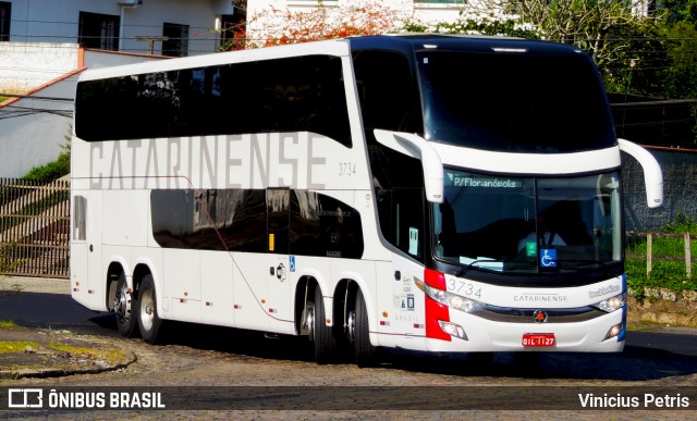 Auto Viação Catarinense 3734 na cidade de Joinville, Santa Catarina, Brasil, por Vinicius Petris. ID da foto: 8899175.