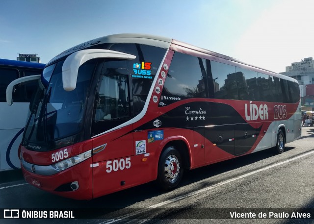 Lider Bus 5005 na cidade de Aparecida, São Paulo, Brasil, por Vicente de Paulo Alves. ID da foto: 8903322.