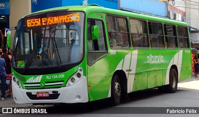 NITURVIA - Nova Iguaçu Turismo e Viação RJ 134.005 na cidade de Nova Iguaçu, Rio de Janeiro, Brasil, por Fabrício Félix. ID da foto: 8902569.