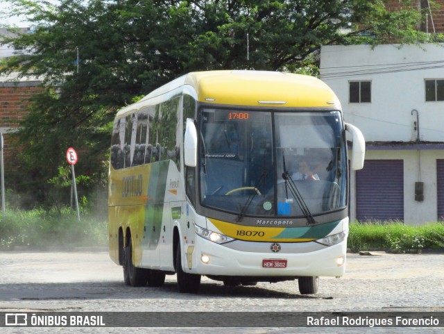 Empresa Gontijo de Transportes 18070 na cidade de Caruaru, Pernambuco, Brasil, por Rafael Rodrigues Forencio. ID da foto: 8904833.